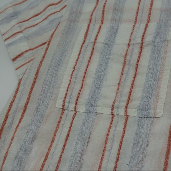 Madewell Women’s Beachside Striped Cotton Blend Cropped Button-Up Shirt XXS Blue - Picture 8 of 15